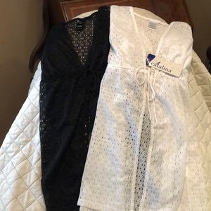 Black Catalina swimwear front tie coverup